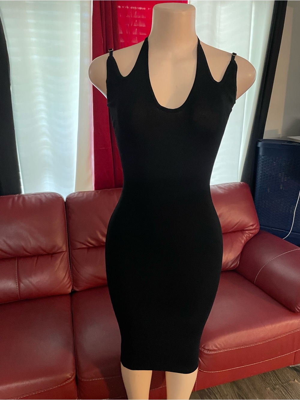 Hera Black Cutout Bodycon Dress - Sleeveless Women's Cocktail Dress small